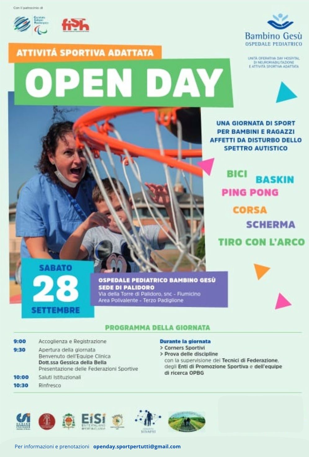 OPBG: Sport per Tutti - Open Day 28 Settembre 2024